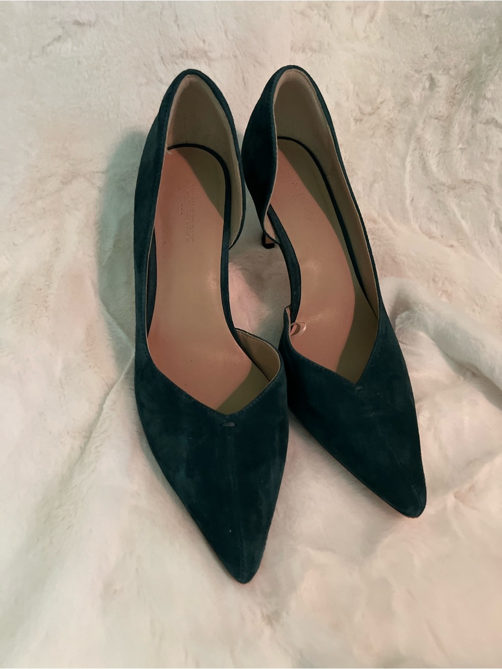 Banana Republic Dark Green Suede Pointed-Toe Pumps